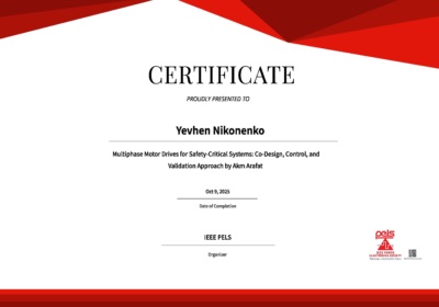 IEEE PELS webinar multiphase certificate