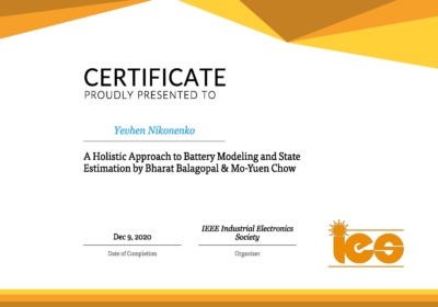 certificate 2020 IES a holistic